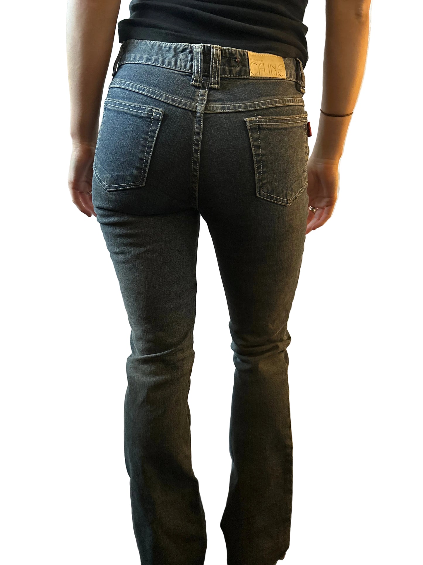 Black printed sparkle jeans