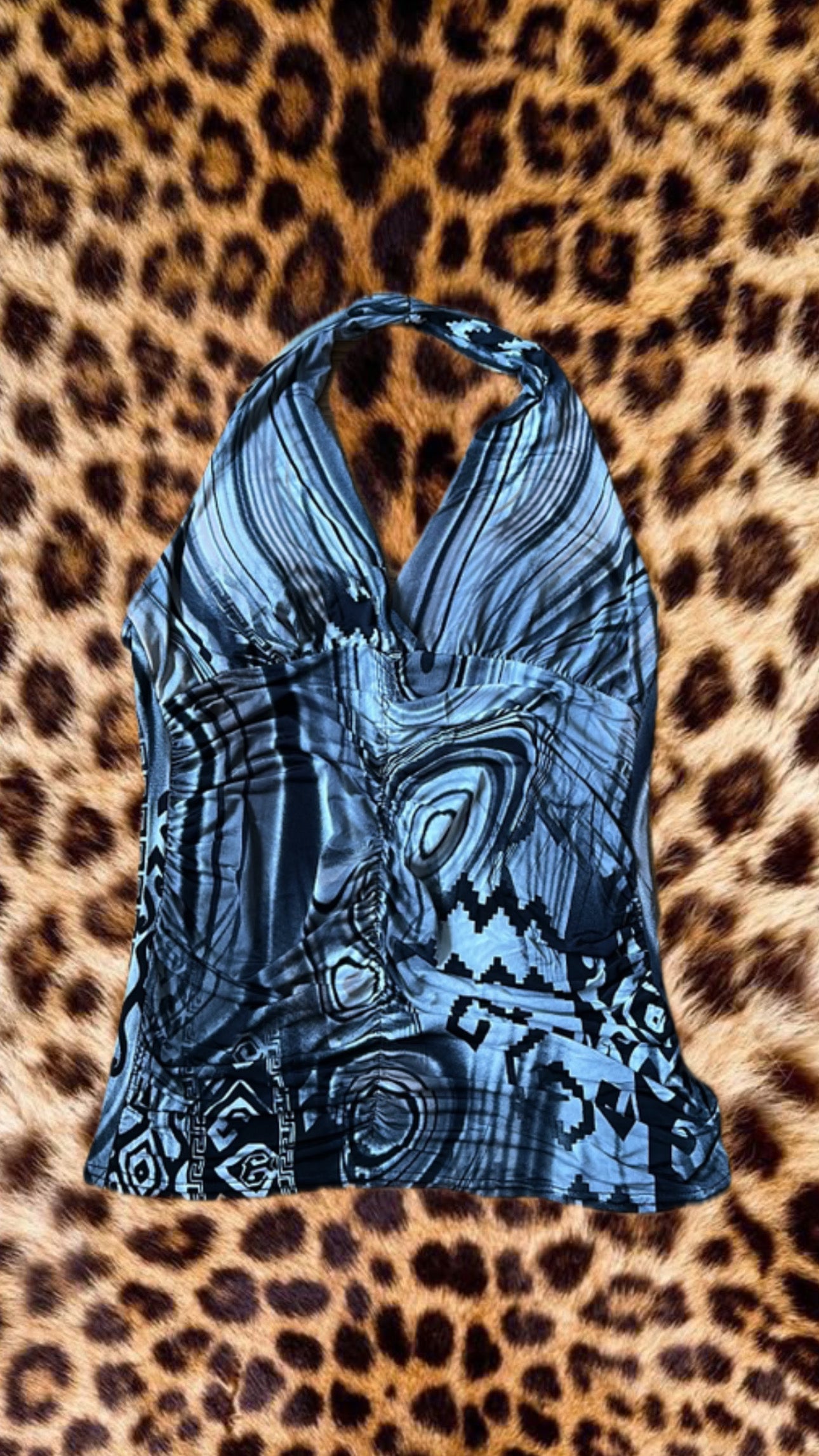 Printed halter neck