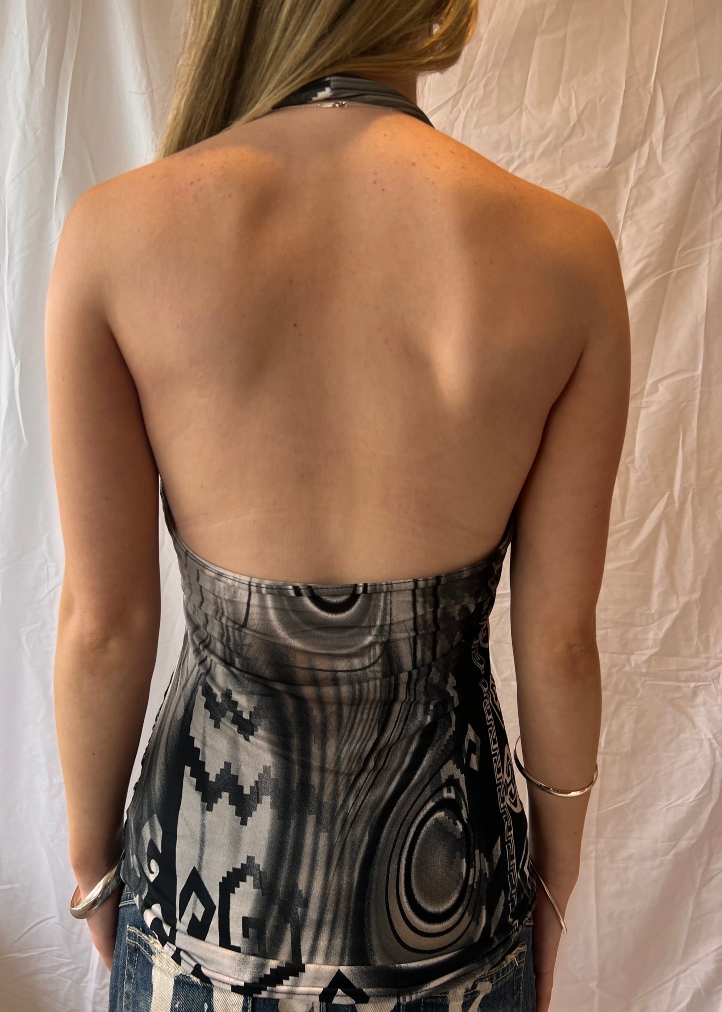 Printed halter neck