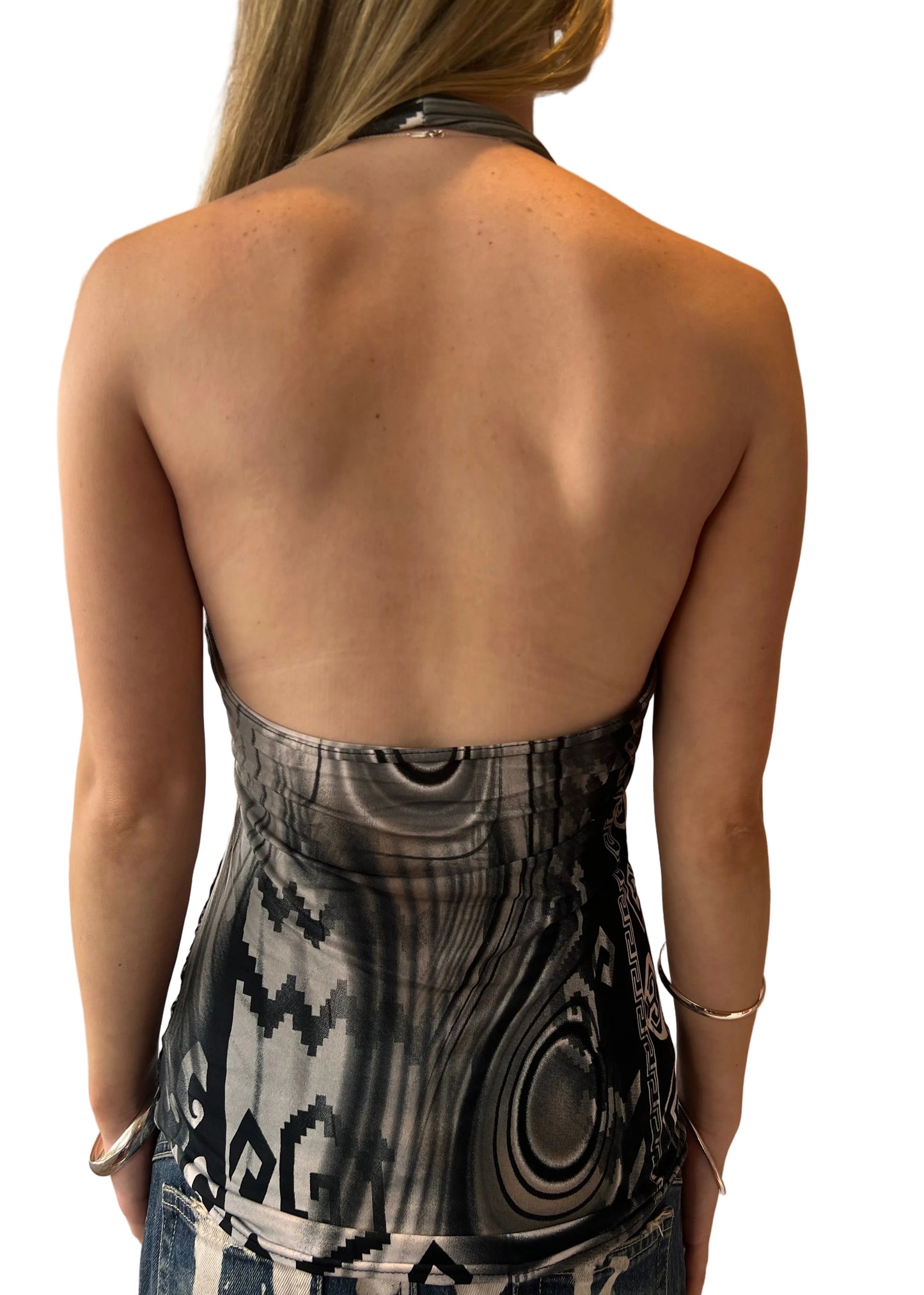 Printed halter neck