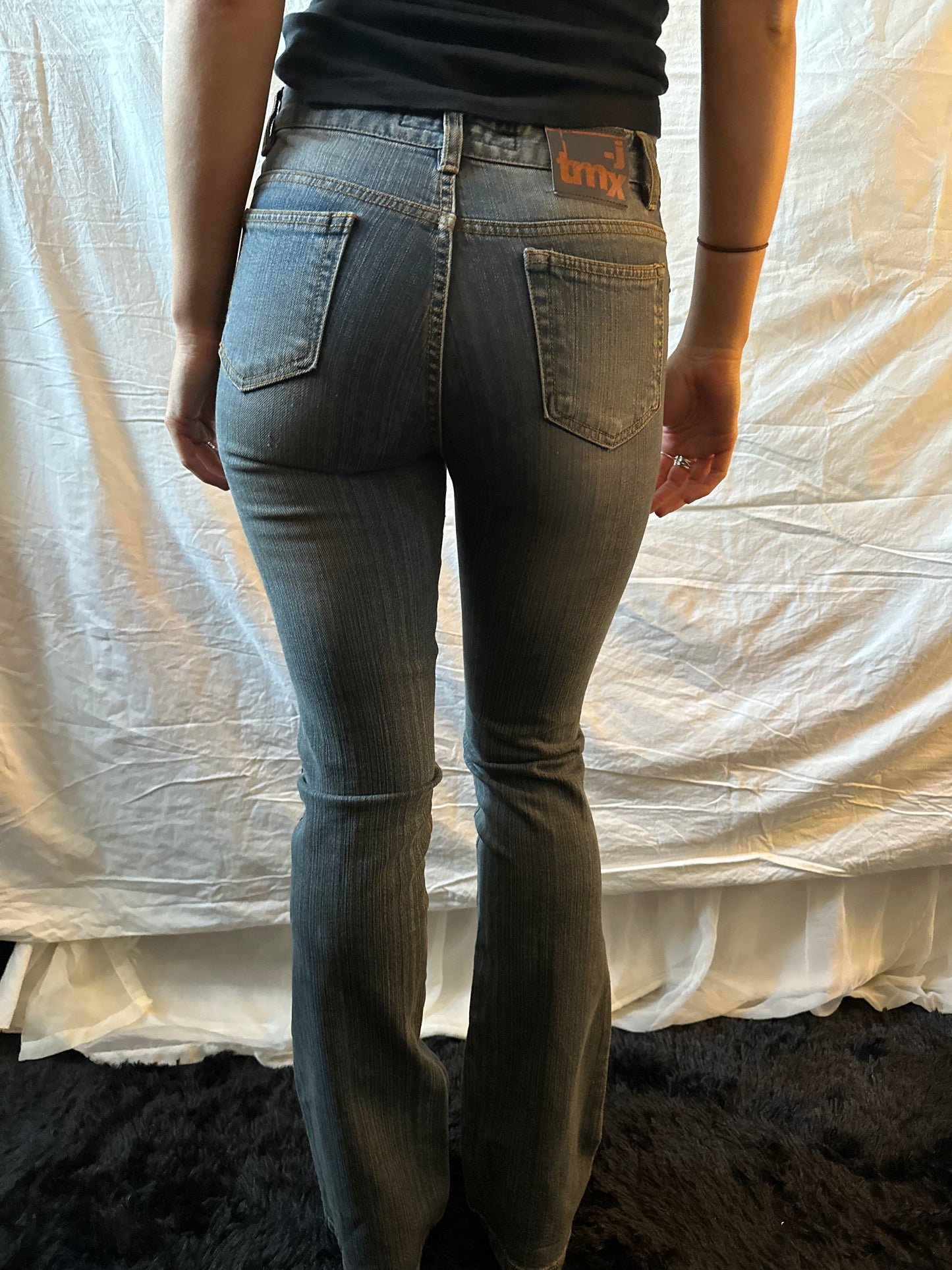 Butterfly printed sparkle jeans