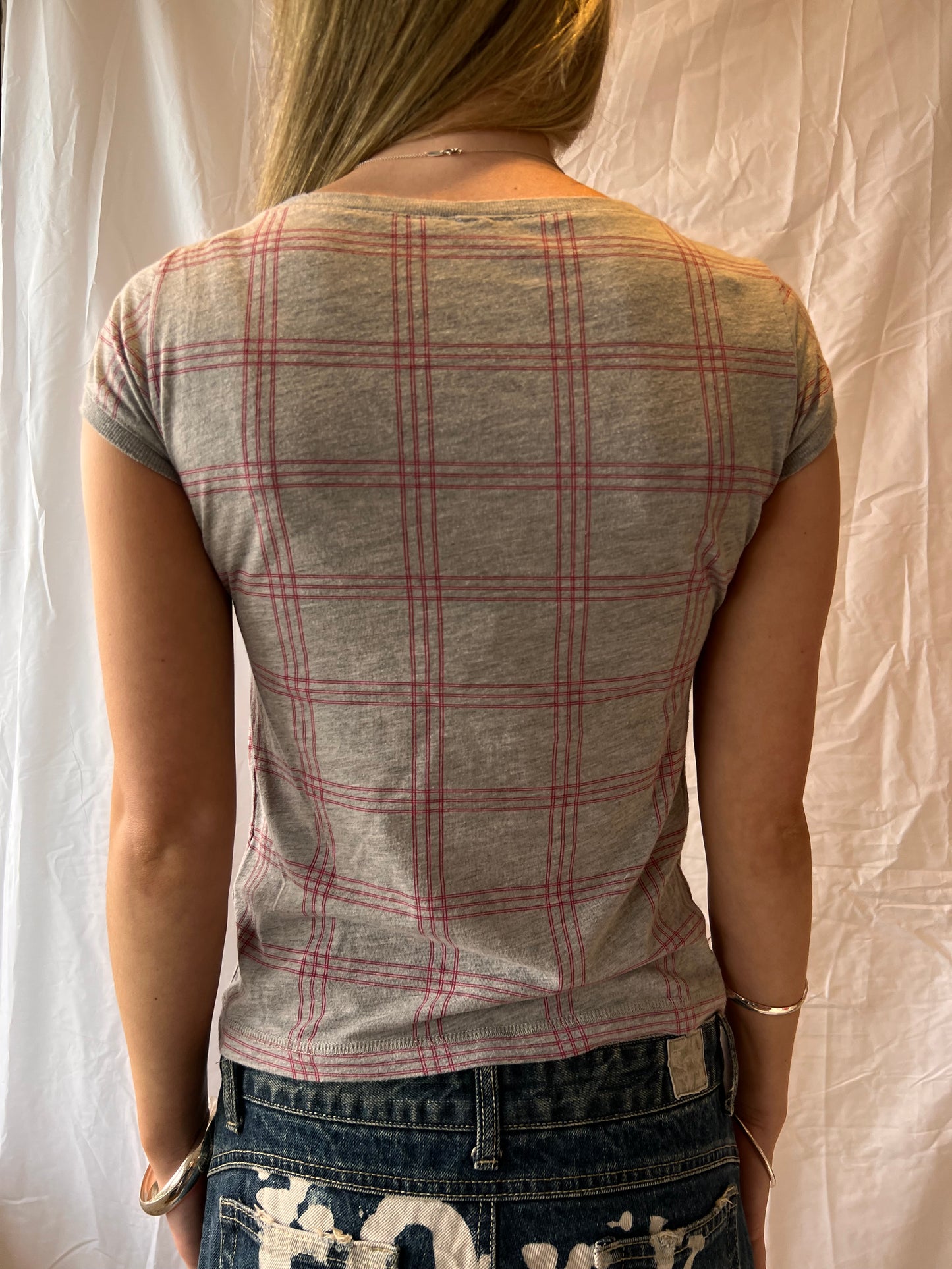 Grey and pink baby tee