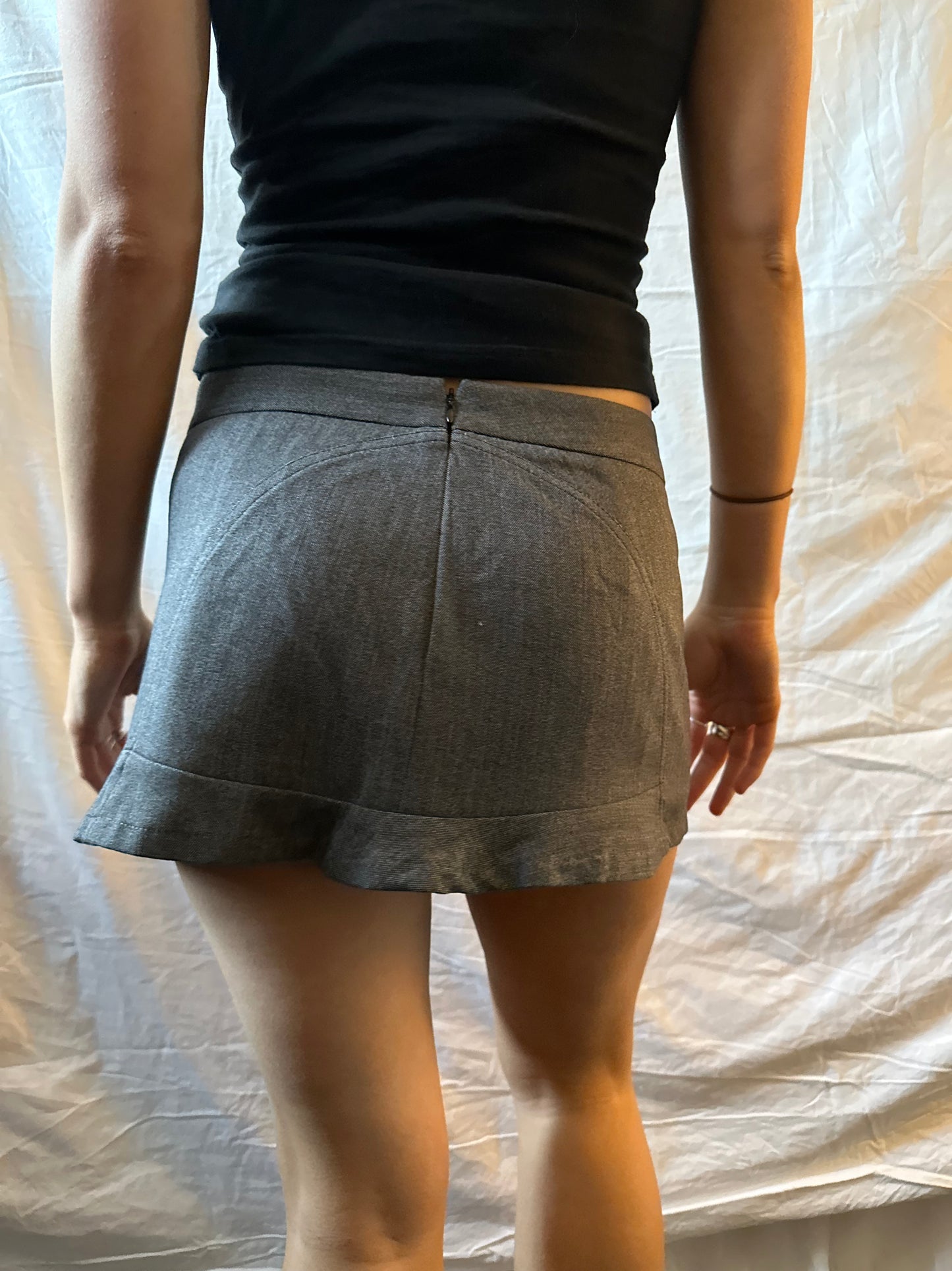 Grey mini skirt