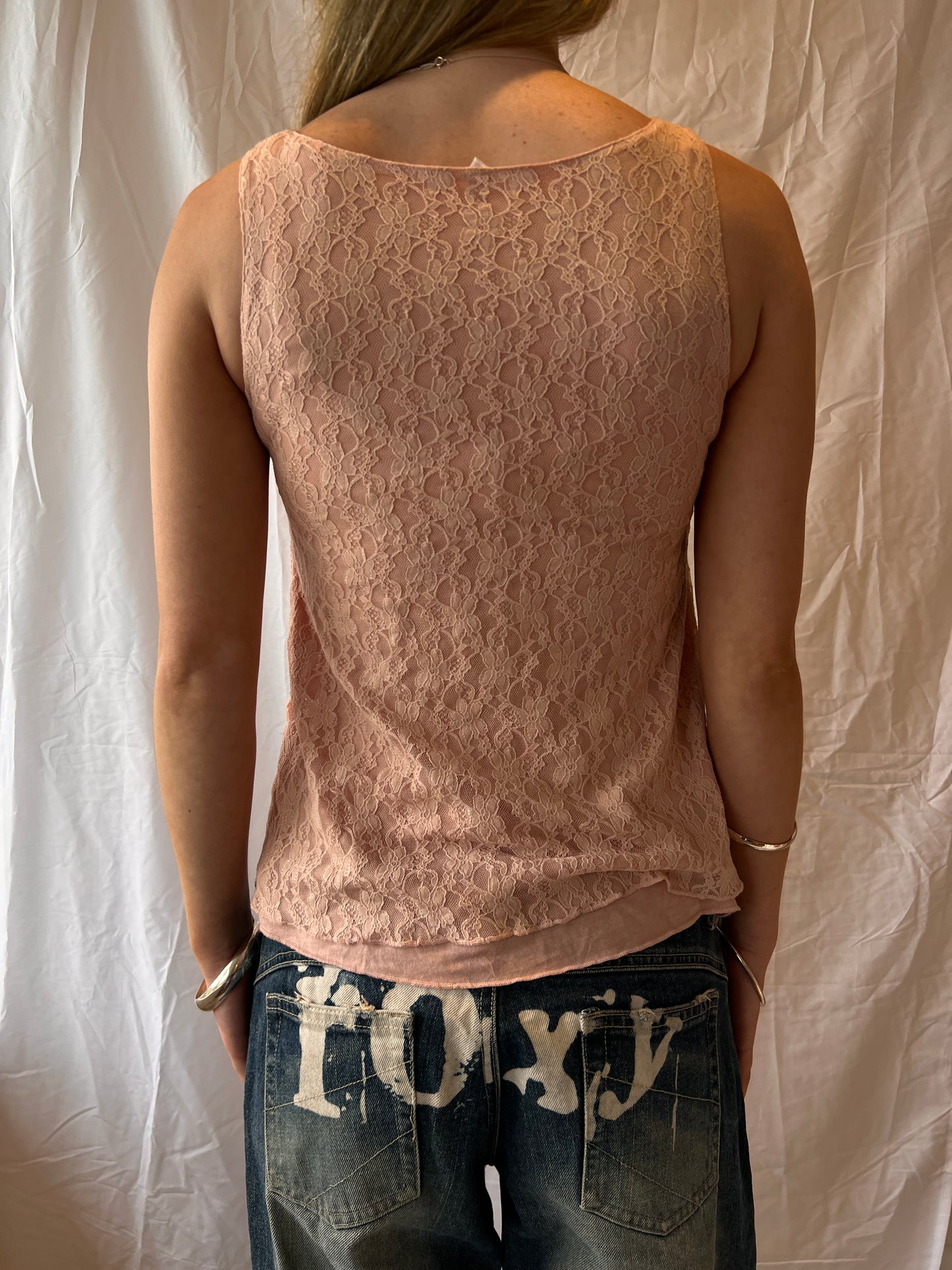 Pink lace top