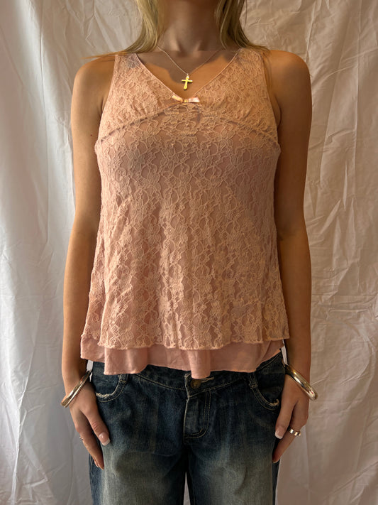 Pink lace top
