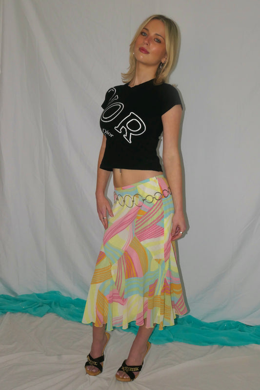 Colourful midi skirt
