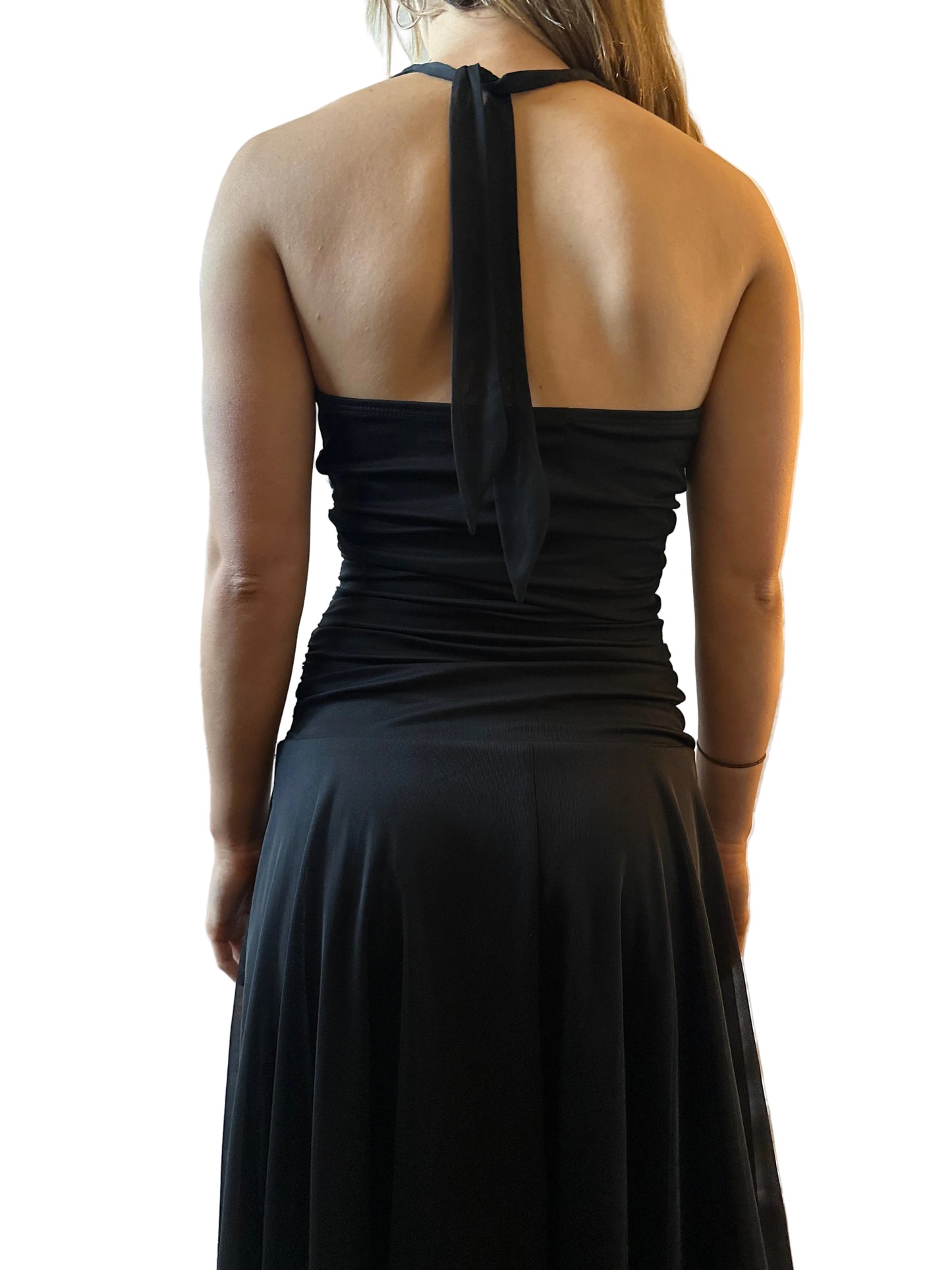 Black dress with aqua details
