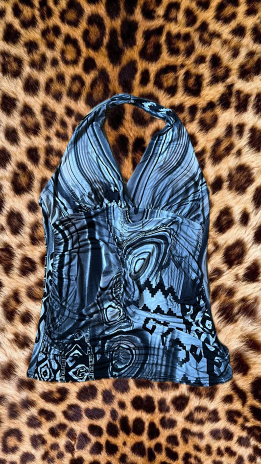 Printed halter neck