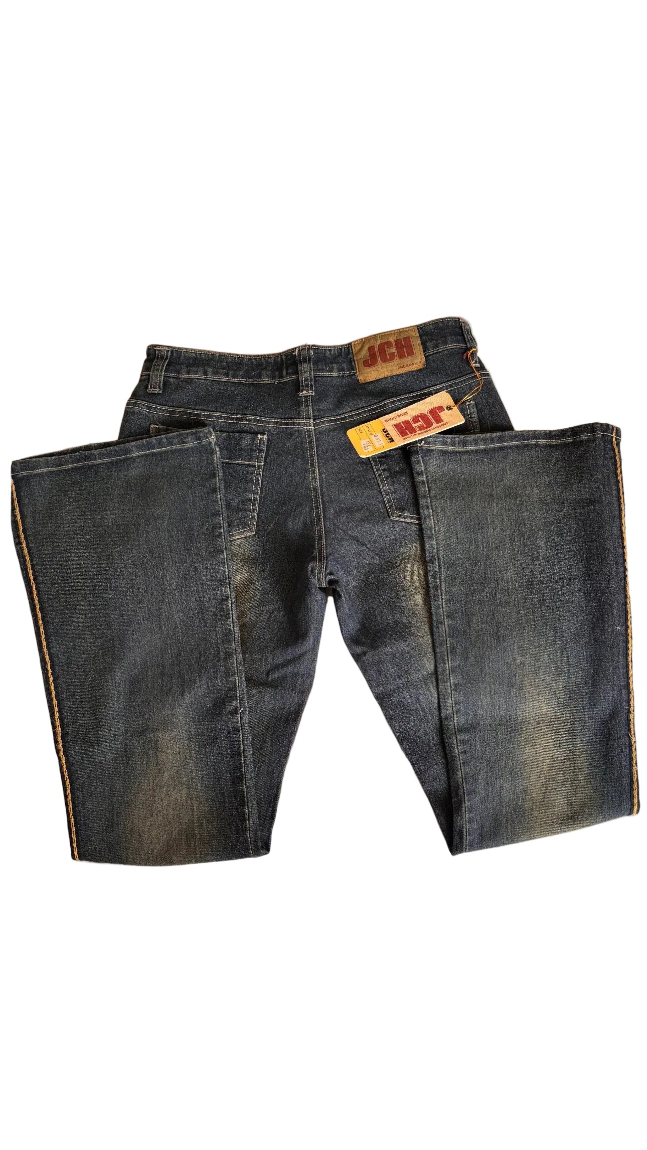 JHC jeans with yellow stripe