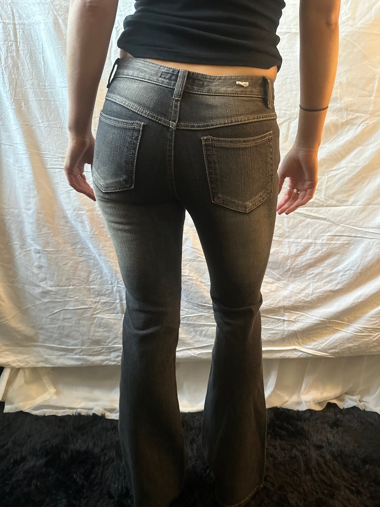 Black butterfly/ flower jeans