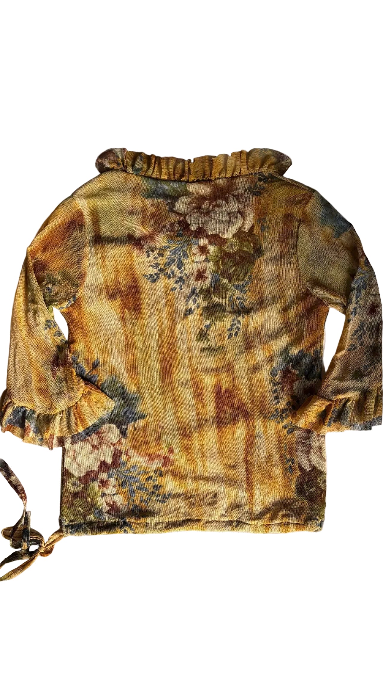 Yellow floral 3/4 sleeve