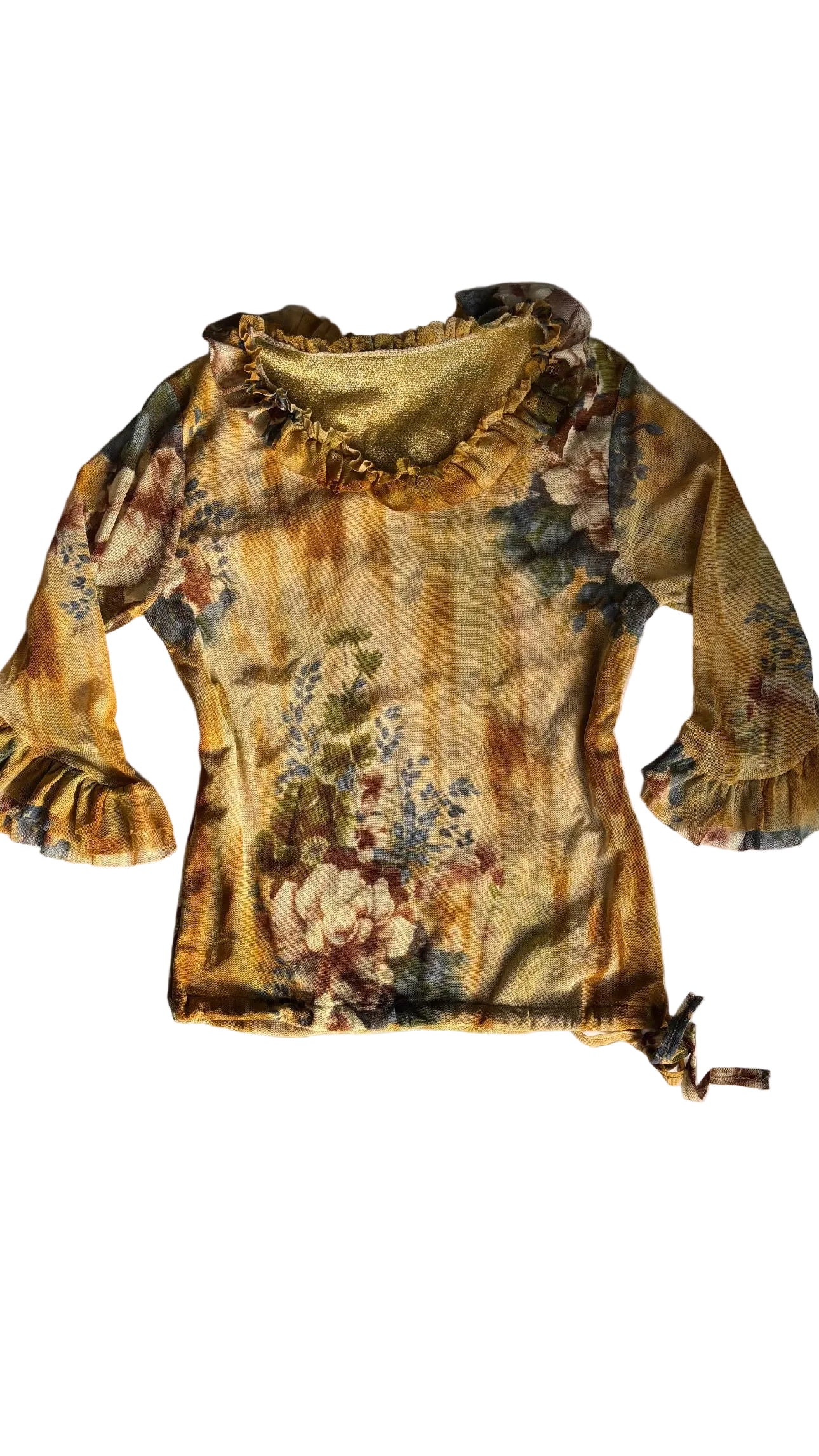 Yellow floral 3/4 sleeve