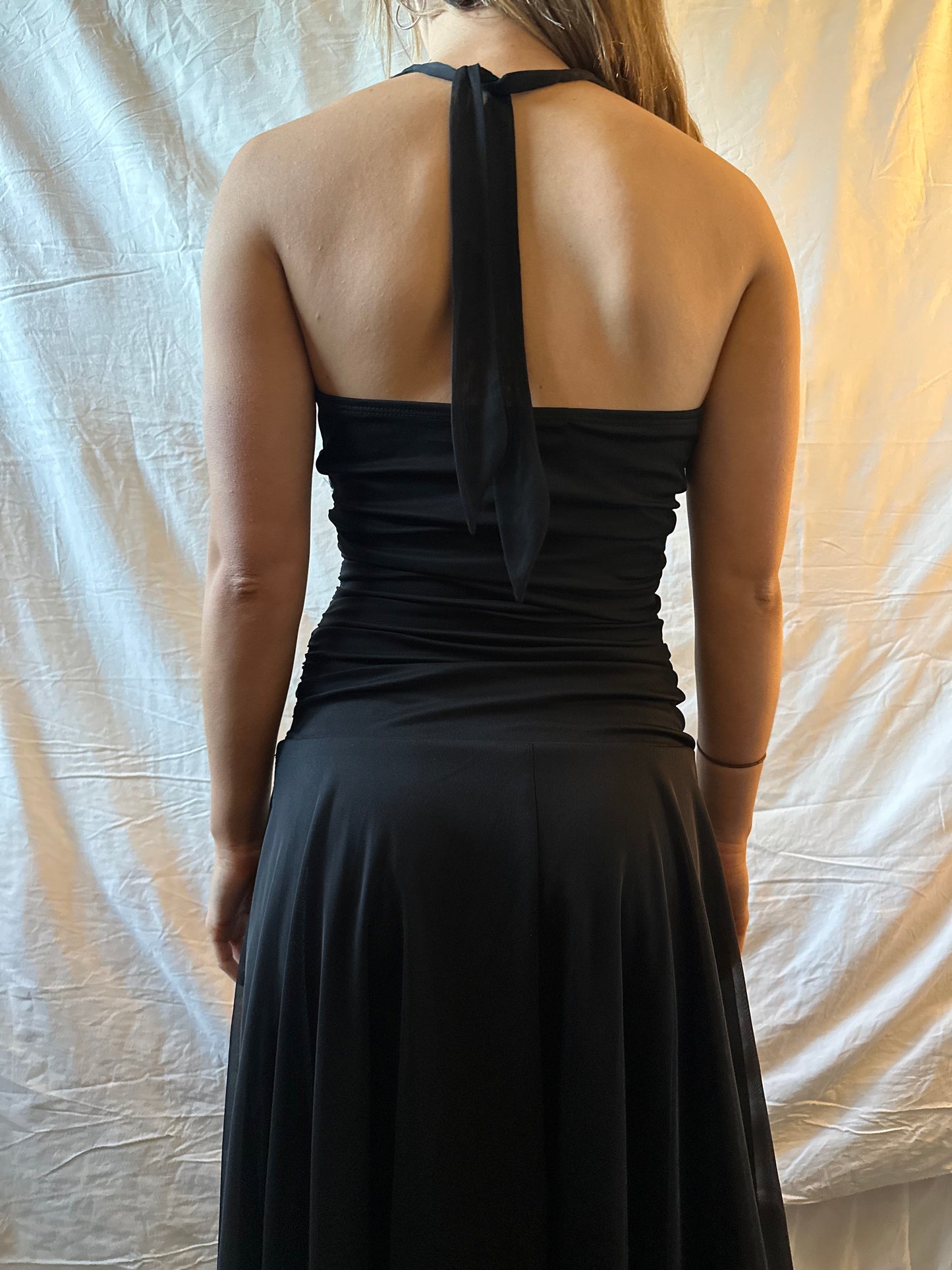 Black dress with aqua details