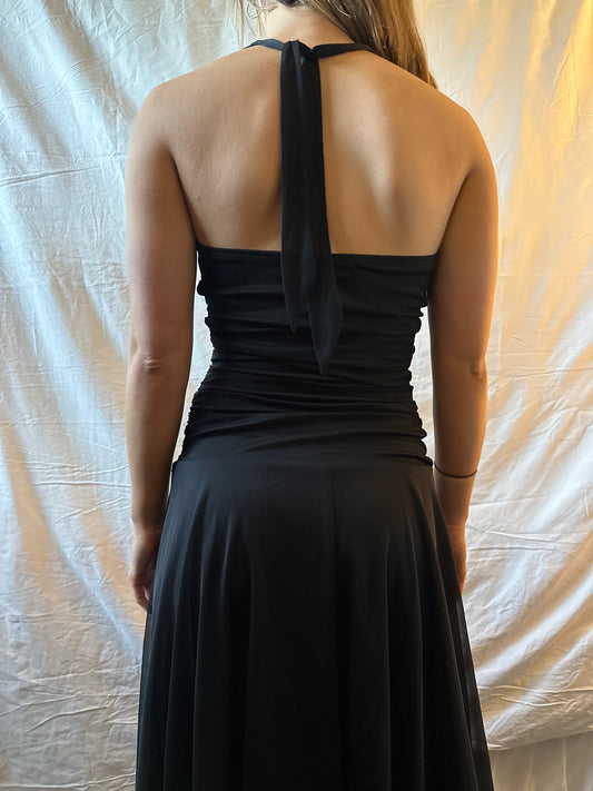 Black dress with aqua details