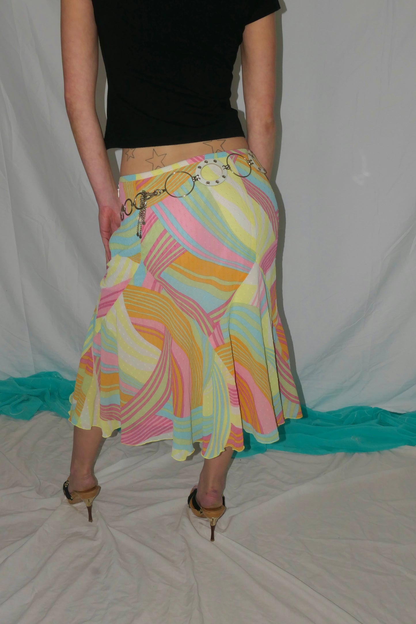 Colourful midi skirt