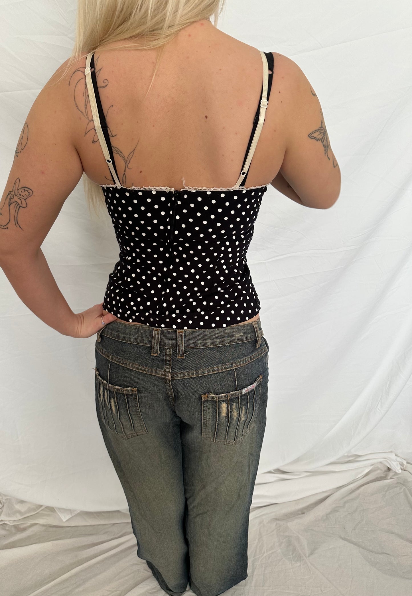 Black and white spotty cami