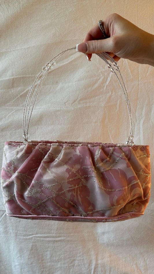 Baby pink beaded bag