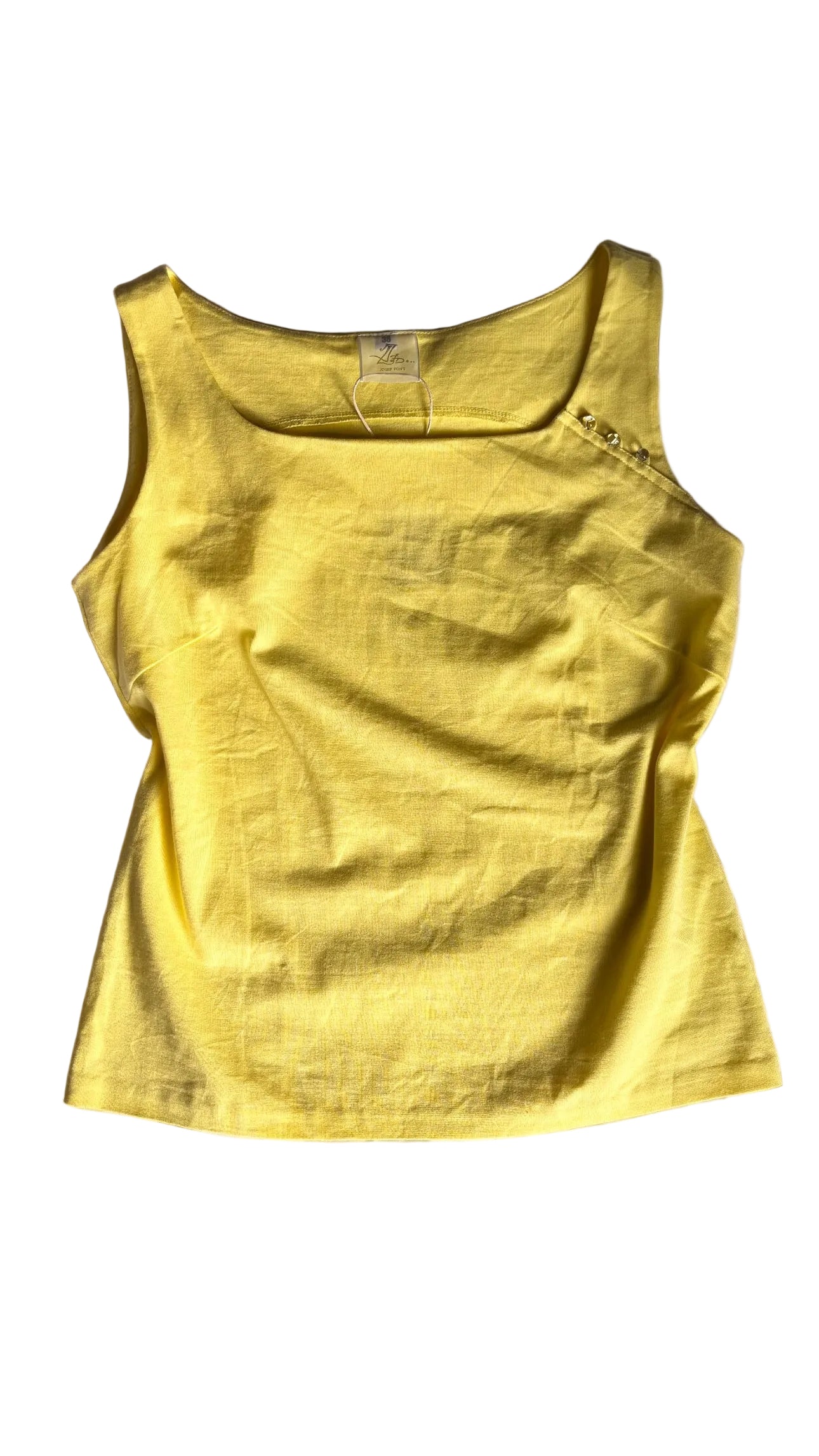 Yellow singlet with button detail