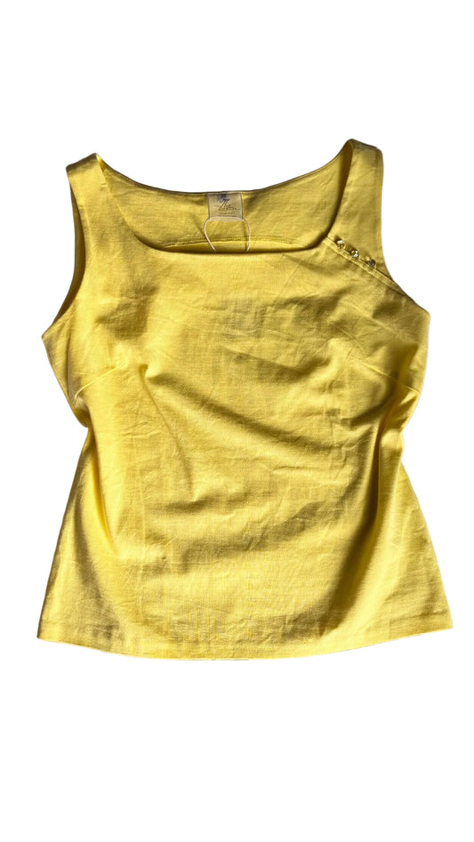 Yellow singlet with button detail