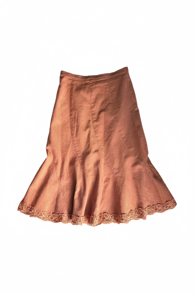 Pink midi skirt