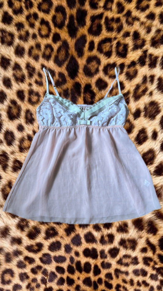 Lace pink sheer cami